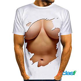 Mens Tee T shirt Graphic Prints Muscle 3D Print Round Neck