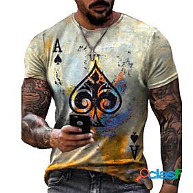 Mens Tee T shirt Shirt Map Graphic Prints Poker 3D Print