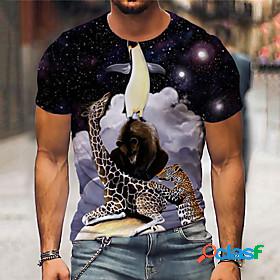 Mens Unisex T shirt Graphic Prints Giraffe Penguin 3D Print