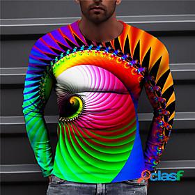 Mens Unisex T shirt Graphic Prints Spiral Stripe 3D Print