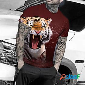 Mens Unisex T shirt Graphic Prints Tiger Animal 3D Print