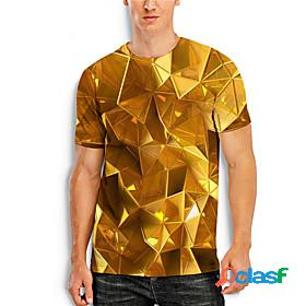 Mens Unisex Tee T shirt Abstract 3D Geometry 3D Print Round