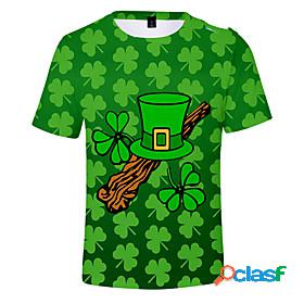 Mens Unisex Tee T shirt Floral Graphic Prints Saint Patrick