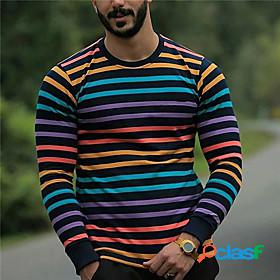 Mens Unisex Tee T shirt Shirt Striped Graphic Prints 3D
