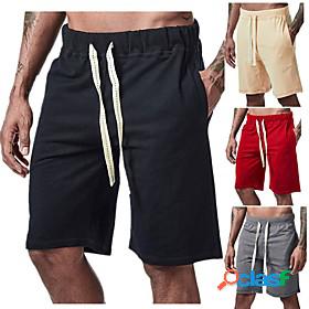 Mens Yoga Shorts Shorts Side Pockets Drawstring Breathable