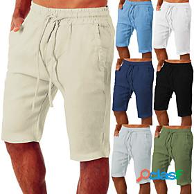 Mens Yoga Shorts Side Pockets Drawstring Bottoms Quick Dry