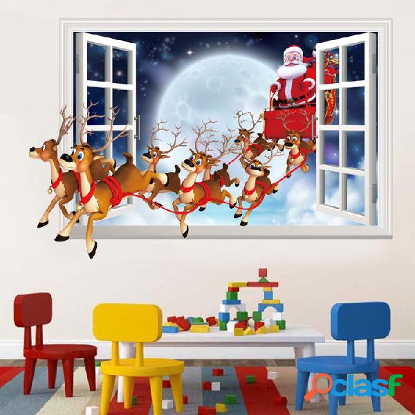 Miico XH7229 Christmas Sticker Cartoon Christmas Deer Santa