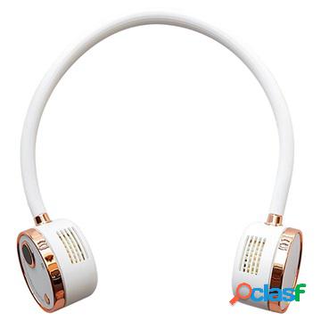 Mini Hanging Neck Cooling Fan with Display G2 - White