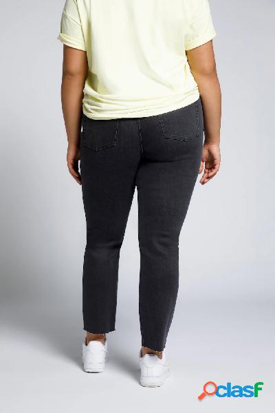 Mom jeans con lunghezza a 7/8, design a cinque tasche, orli