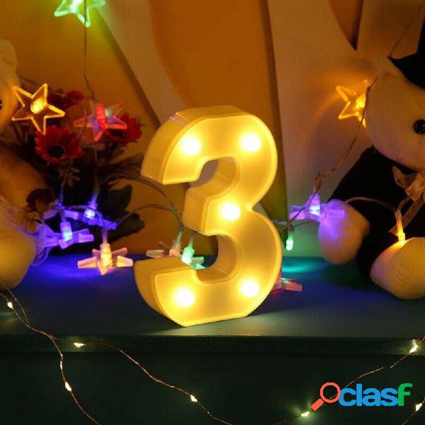 NUMERO 3 LUMINOSO BIANCO A LED DECORO PER EVENTI FESTE LUCE