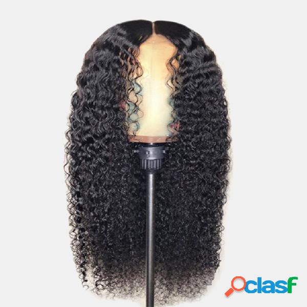 Naturale Black Riccio lungo di media lunghezza Capelli Long
