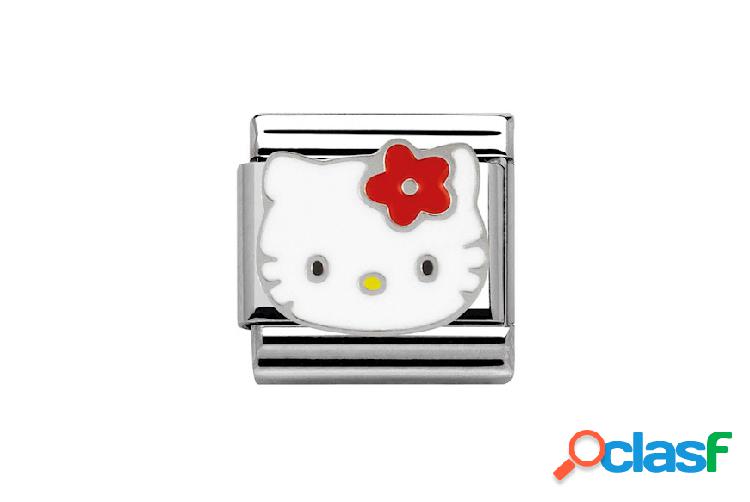 Nomination Hello Kitty Composable fiore rosso acciaio bianco