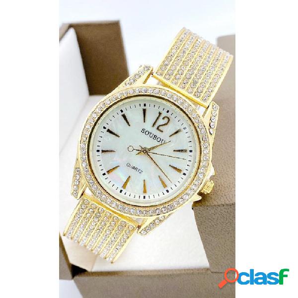 OROLOGIO POLSO SOUSOU 6733 DONNA QUARZO ACCIAIO BRILLANTINI