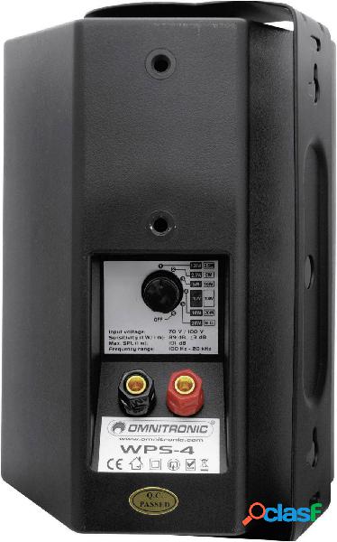 Omnitronic WPS-4S Altoparlante da parete PA Nero 1 pz.