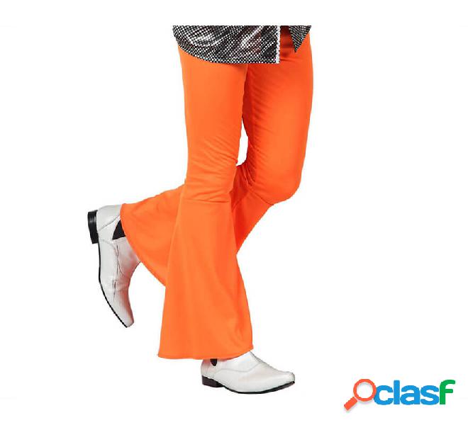 Pantaloni a campana da discoteca arancione per uomo
