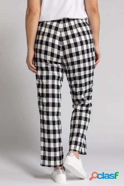Pantaloni a quadri Sophie, pieghe, cintura comoda,