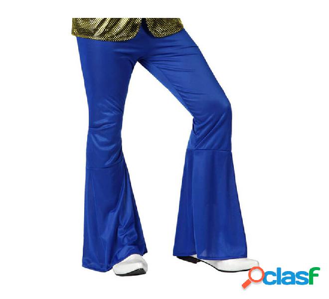 Pantaloni blu da campanello da discoteca per uomo