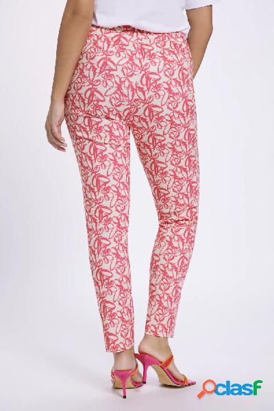 Pantaloni di bengalina, fantasia floreale, taglio della