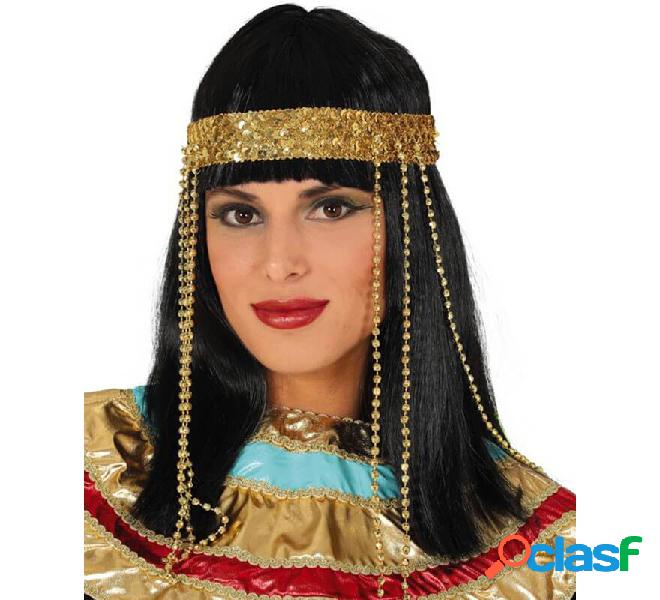 Parrucca egiziana con dettagli dorati