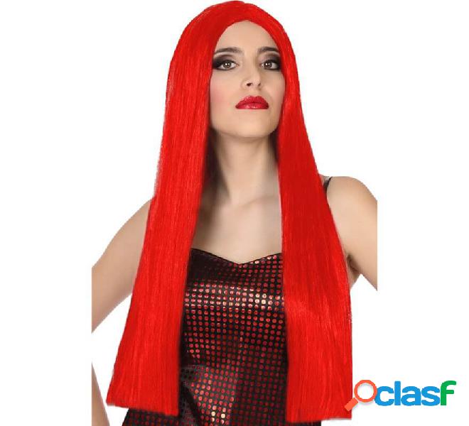 Parrucca rossa liscia e lunga di 60 cm