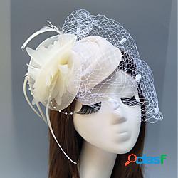 Pelle / A rete fascinators / berretto / Copricapo con Piume