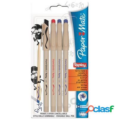 Penna Paper Mate Replay a sfera 1 mm conf. 4 pz. colori