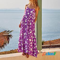 Per donna Abito linea A Vestito longuette Viola Senza