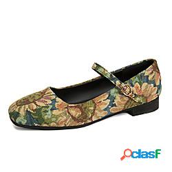 Per donna Ballerine Floreale Piatto Punta tonda Elegante