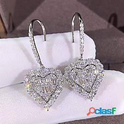 Per donna Bianco Zirconi Orecchino geometrico Mini goccia