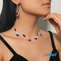 Per donna Orecchini a cerchio Collana Lampadari Floreale