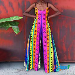 Per donna Tuta Vita alta Color Block A V Informale Strada