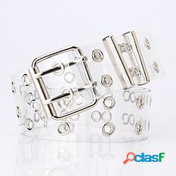 Per donna Unisex Cintura trasparente Plastica Fibbia ad