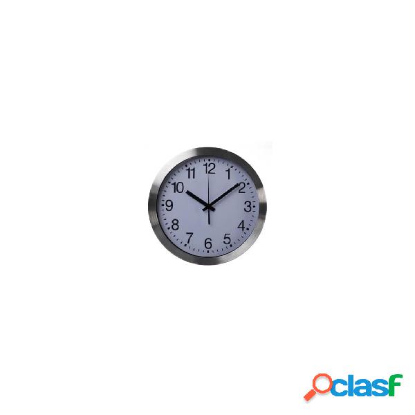 Perel Orologio da Parete 30 cm Bianco e Argento