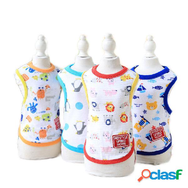 Piccolo cucciolo Gilet Cartoon Abbigliamento per cani Pet