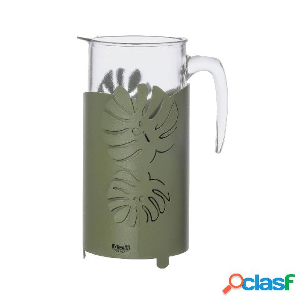 Porta bottiglia tropicale Monstera in metallo, 12x20h,