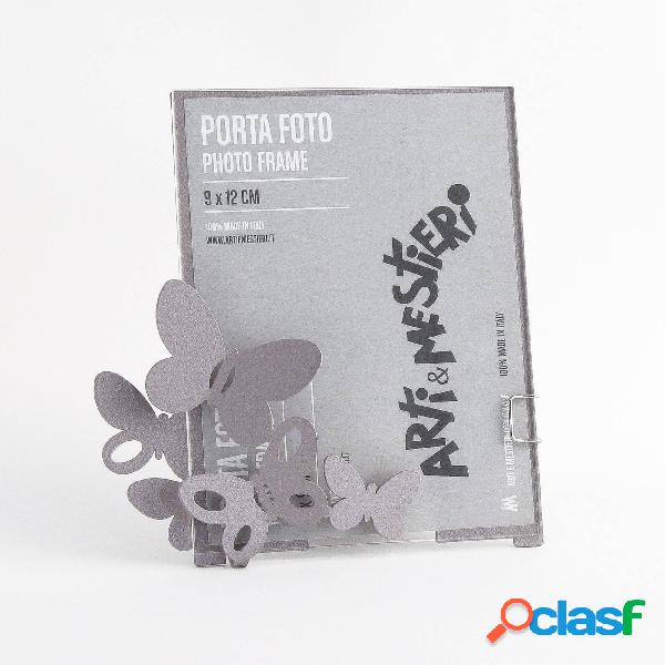 Porta foto Farfalle in metallo, per foto 9,5xh12,5 cm -