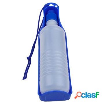 Portable Water Bottle with Dispenser for Pets - 750ml - Blue