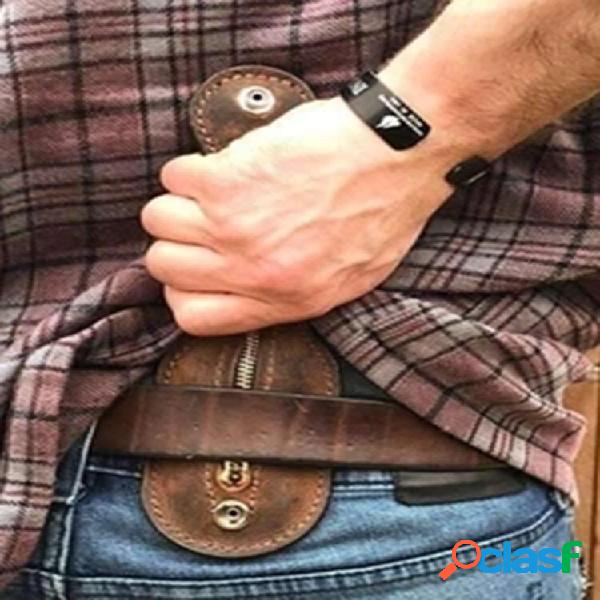 Portamonete portamonete autodifesa in pelle vintage EDC