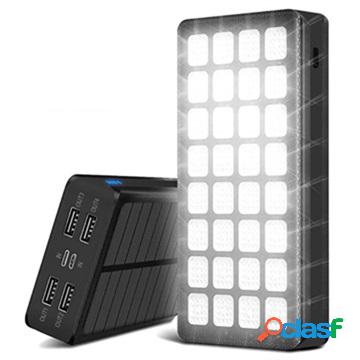 Psooo PS-900 Solar Power Bank with LED Light - 30000mAh -