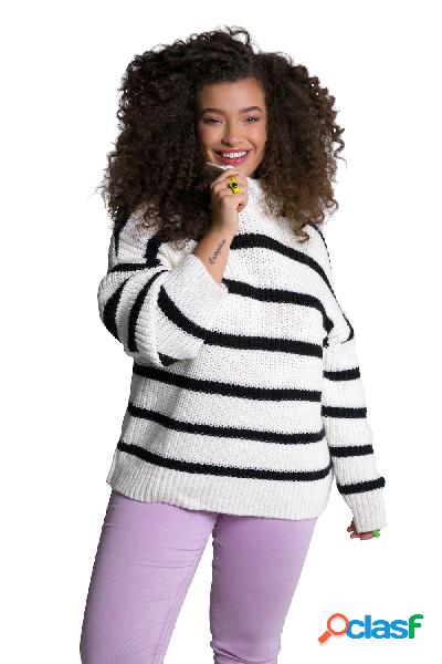 Pullover a righe dal taglio oversize con maniche lunghe e