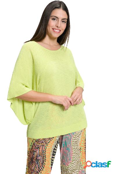 Pullover in misto lino con scollo a girocollo e mezze