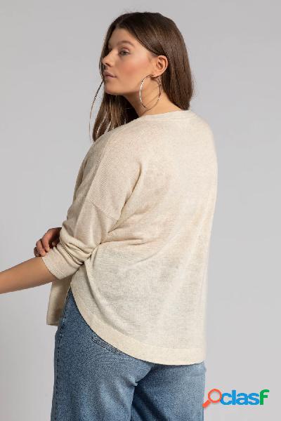 Pullover oversize con scollo a girocollo, maniche lunghe e
