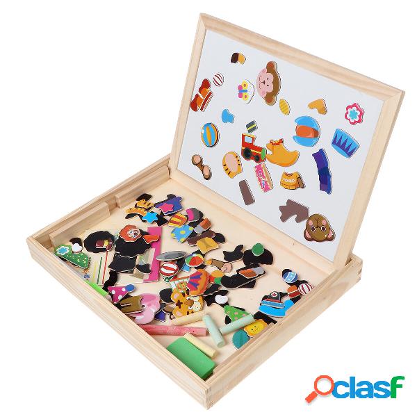 Puzzle magnetico in legno Bambini Circo Tavolo da disegno