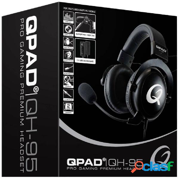 QPAD QH95 Gaming Cuffie Over Ear via cavo 7,1 Surround Nero