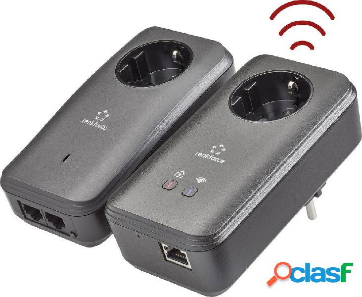 Renkforce PL600D WiFi Powerline WLAN Starter Kit 500 MBit/s