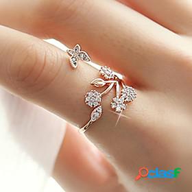 Ring AAA Cubic Zirconia Rose Gold Silver Gold Butterfly