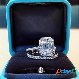 Ring AAA Cubic Zirconia Silver Platinum Plated 1pc Stylish 5