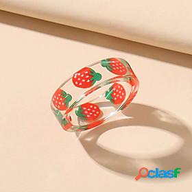 Ring Classic Red Acrylic Strawberry Artistic Simple Cartoon