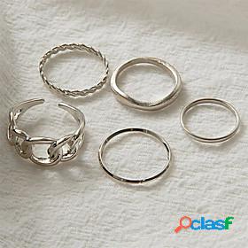 Ring Classic Silver Alloy European Trendy Cute 1 set One