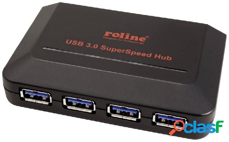 Roline 14.02.5015 4 Porte Hub combinato USB Nero